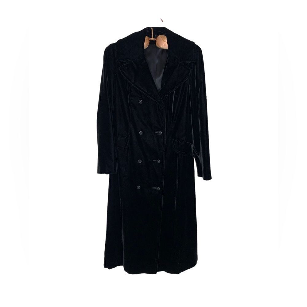 Vintage 1920s Black Velvet Opera Coat | Size M